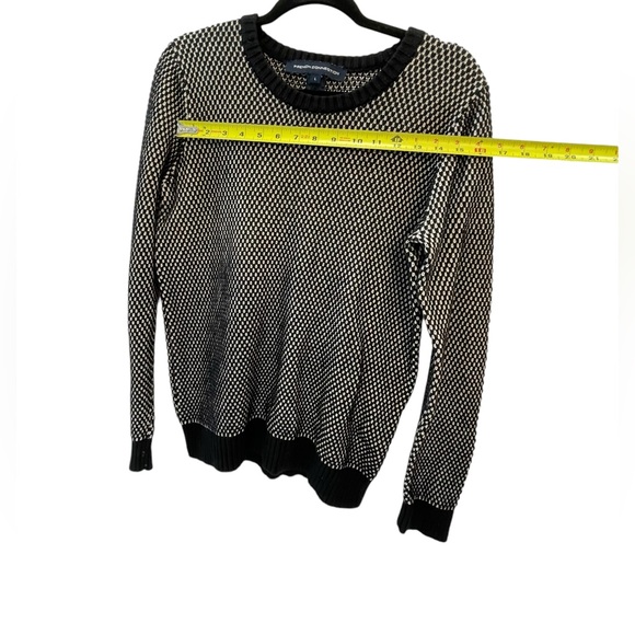 French Connection Black and White knit sweater size large - Picture 5 of 6